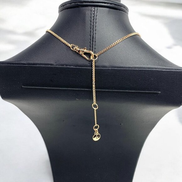 Dkny Gold Tone Necklace & Earrings Set 16" With 3" Extender NWT - Picture 9 of 11